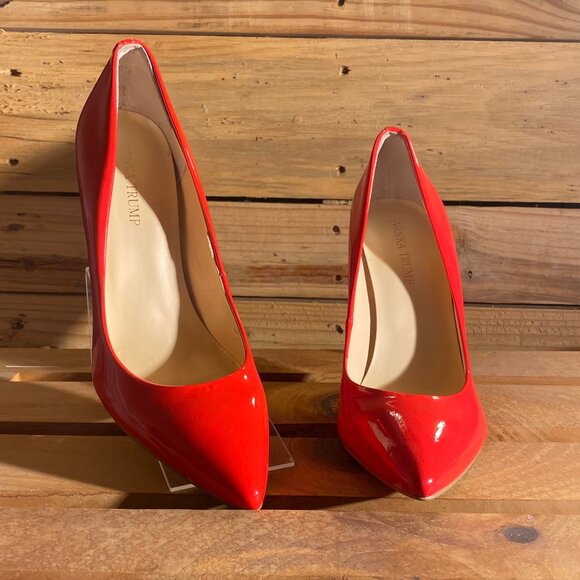 Ivanka Trump NWOB Patent Coral Red Pumps - Picture 3 of 5